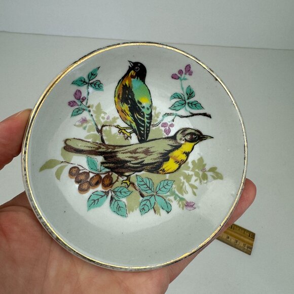 Vtg 3 Wall Hanging Decorative Mini Plates Birds Gallery Wall 4in Diameter READ - Picture 10 of 11